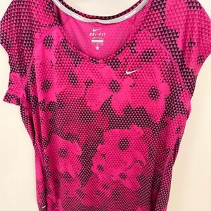 Nike Pink and Black Dri-FIT Short Sleeve Athletic Tee